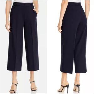 Elie Tahari Juno Wide Leg Crop Pants Navy Blue Size 10